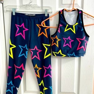 EUC Goldsheep navy star set Kids XL